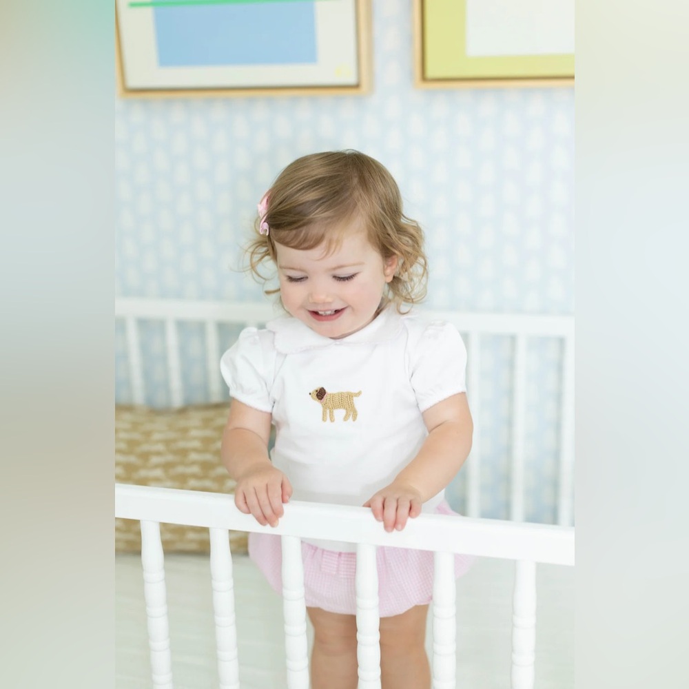 Little English Crochet Pink Lab Bloomer Set 4T